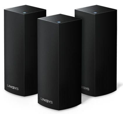 Беспроводной маршрутизатор (роутер) Linksys Velop Intelligent Mesh WiFi System 3-Pack Black (WHW0303B)