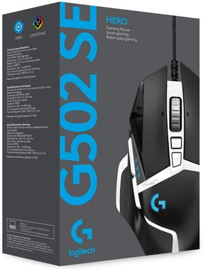 Мышь Logitech G502 SE Hero Gaming Mouse USB Black/White (910-005729), Черный, 16000 dpi