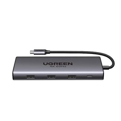 Концентратор USB-C UGREEN CM639 Type-C 10 in 1 HDMI 8K HDR PD100W Ethernet RJ45 SD/TF док-станція