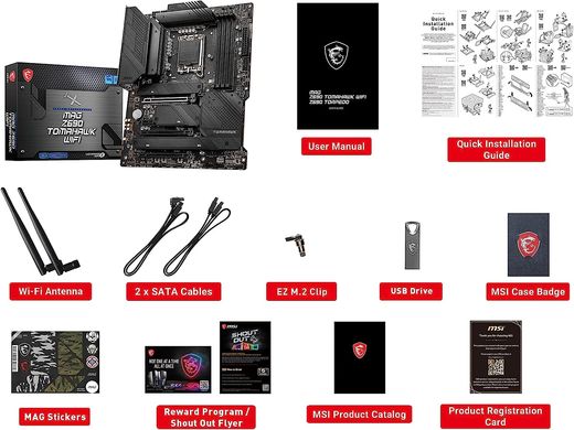 Материнська плата MSI MAG Z690 TOMAHAWK WIFI (911-7D32-021) (s1700, Intel Z690, PCI-Ex16)