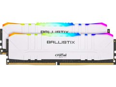 Оперативная память Crucial DDR4-3200 32768MB PC4-25600 (Kit of 2x16384) Ballistix RGB White (BL2K16G32C16U4WL), DDR4, 32 Гб, 2, Поддержка профиля XMP, Присутствует