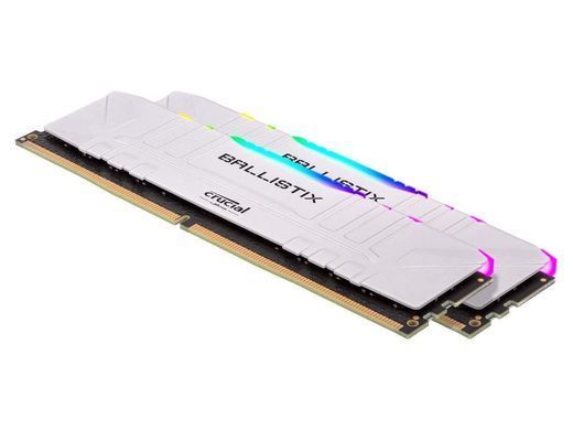 Оперативная память Crucial DDR4-3200 32768MB PC4-25600 (Kit of 2x16384) Ballistix RGB White (BL2K16G32C16U4WL), DDR4, 32 Гб, 2, Поддержка профиля XMP, Присутствует