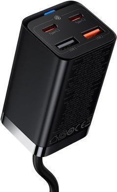 Мережевий зарядний пристрій Baseus Wall Charger GaN3 Pro 2xUSB 2xType-C 65W Black with USB-C (CCGP040101)