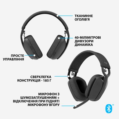 Наушники с микрофоном Logitech Zone Vibe 100 Graphite (981-001213)