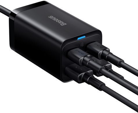 Мережевий зарядний пристрій Baseus Wall Charger GaN3 Pro 2xUSB 2xType-C 65W Black with USB-C (CCGP040101)
