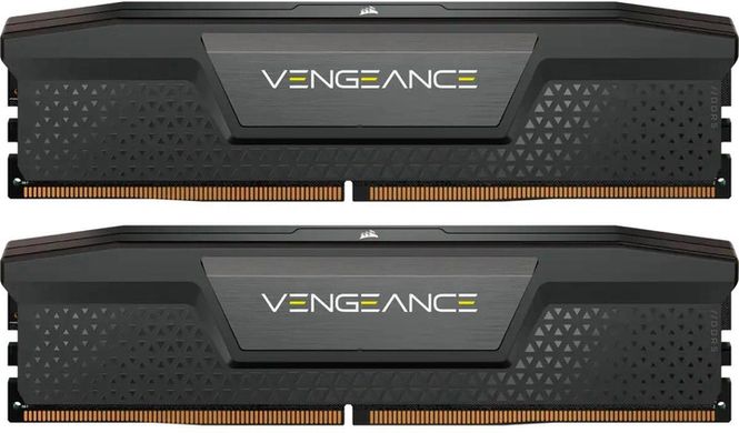 Оперативная память Corsair 48 GB (2x24GB) DDR5 5200 MHz Vengeance Black (CMK48GX5M2B5200C38), DDR5, 48 ГБ, 2, Охлаждения модуля, Отсутствует