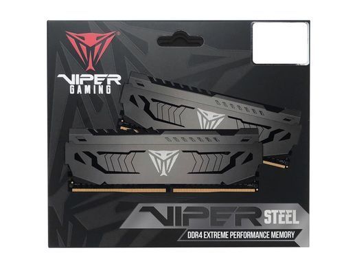 Оперативна пам'ять PATRIOT 16 GB (2x8GB) DDR4 4000 MHz Viper Steel (PVS416G400C9K), DDR4, 16 Гб, 2, Охолодження модуля, Відсутня