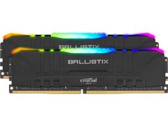 Оперативная память Crucial DDR4-3600 16384MB PC4-28800 (Kit of 2x8192) Ballistix Black RGB (BL2K8G36C16U4BL), DDR4, 16 Гб, 2, Поддержка профиля XMP, Присутствует