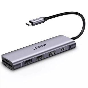Мультипортовий адаптер UGREEN 6-in-1 USB-C PD Adapter with 4K HDMI (70411)
