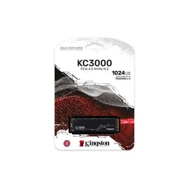 SSD диск Kingston KC3000 1TB M.2 2280 NVMe PCIe Gen 4.0 x4 3D TLC NAND (SKC3000S/1024G)