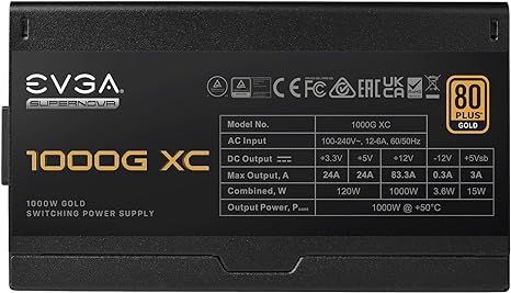 Блок живлення EVGA Supernova 1000G XC 520-5G-1000-K1, 80 Plus Gold, PCIe 5.0, ATX 3.0 1000W