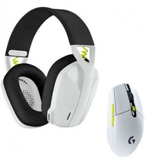 Наушники + мышь Logitech G435SE + G305SE беспроводной игровой комплект Black/White/Lime (981-001162), Встроенный в корпус