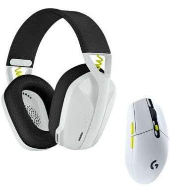 Навушники + миша Logitech G435SE + G305SE бездротовий ігровий комплект Black/White/Lime (981-001162), Вбудований в корпус
