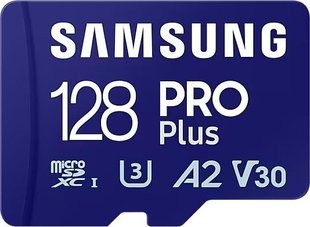 Карта памяти Samsung 128 GB microSDXC Pro Plus UHS-I U3 V30 A2 Class 10 + SD-adapter (MB-MD128SA)