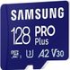 Карта пам'яті Samsung 128 GB microSDXC Pro Plus UHS-I U3 V30 A2 Class 10 + SD-adapter (MB-MD128SA)