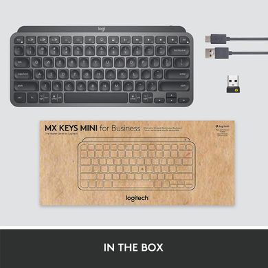 Клавиатура Logitech MX Keys Mini Wireless Illuminated Keyboard for Business us/ansi Graphite (920-010594), Тёмно-серый