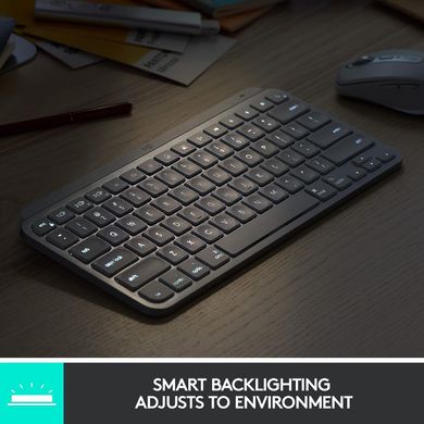 Клавіатура Logitech MX Keys Mini Wireless Illuminated Keyboard for Business us/ansi Graphite (920-010594), Темно-сірий