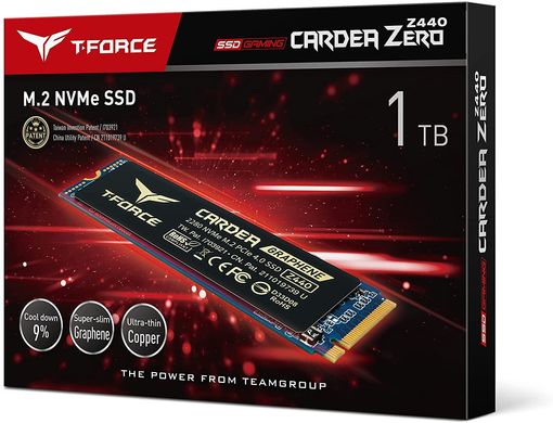 SSD TEAM T-Force CARDEA Zero Z440 1TB 3D TLC NAND M.2 NVMe PCIe Gen4 (TM8FP7001T0C311), Черный