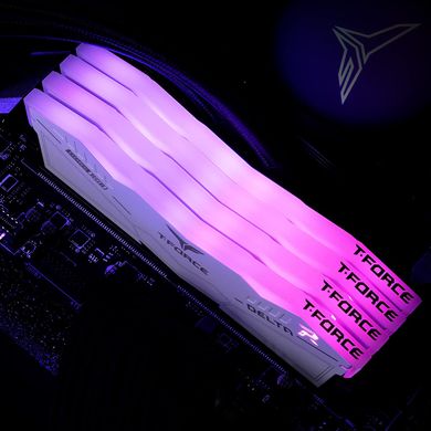 Оперативна пам'ять Team T-Force Delta RGB White DDR5 6000 MHz 32GB (2x16GB) CL30 (FF4D532G6000HC30DC01), DDR5, 32 Гб, 2, Охолодження модуля, Присутня