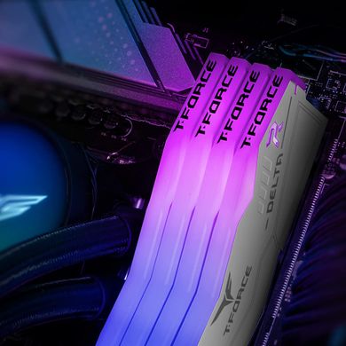 Оперативна пам'ять Team T-Force Delta RGB White DDR5 6000 MHz 32GB (2x16GB) CL30 (FF4D532G6000HC30DC01), DDR5, 32 Гб, 2, Охолодження модуля, Присутня