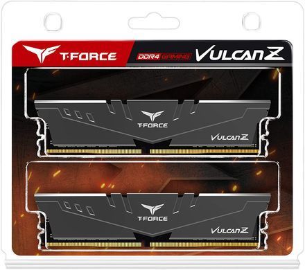 Оперативная память TEAM T-Force Vulcan Z 16GB Kit (2x8GB) DDR4 3200MHz CL16 Gray (TLZGD416G3200HC16FDC01), DDR4, 16 Гб, 2, Охлаждения модуля, Отсутствует