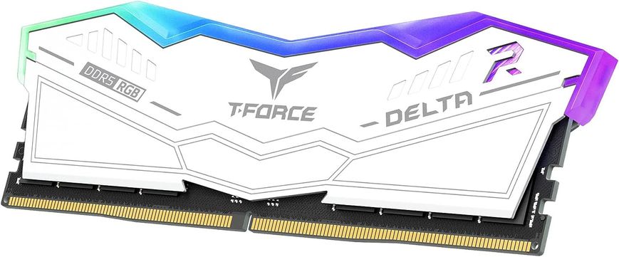 Оперативна пам'ять Team T-Force Delta RGB White DDR5 6000 MHz 32GB (2x16GB) CL30 (FF4D532G6000HC30DC01), DDR5, 32 Гб, 2, Охолодження модуля, Присутня