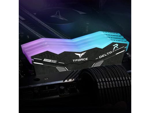 Оперативна пам'ять Team T-Force DELTAα RGB AMD EXPO DDR5 6000 MHz 32GB (2x16GB) CL38 (FF7D532G6000HC38ADC01), DDR5, 32 Гб, 2, Охолодження модуля, Присутня