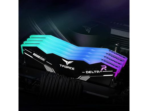 Оперативная память Team T-Force DELTAα RGB AMD EXPO DDR5 6000 MHz 32GB (2x16GB) CL38 (FF7D532G6000HC38ADC01), DDR5, 32 Гб, 2, Охлаждения модуля, Присутствует