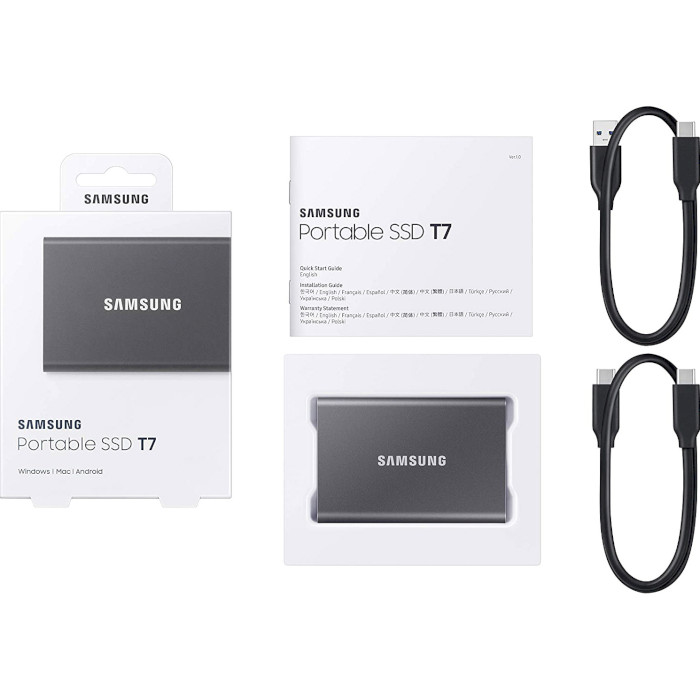 SSD накопичувач Samsung T7 1 TB Titan Gray (MU-PC1T0T/WW)