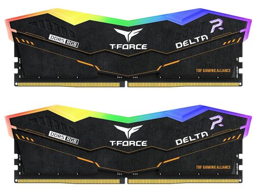 Оперативная память Team T-Force Delta TUF Gaming Alliance RGB DDR5 6000 MHz 32GB (2x16GB) CL38 (FF5D532G6000HC38ADC01), DDR5, 32 Гб, 2, Охлаждения модуля, Присутствует