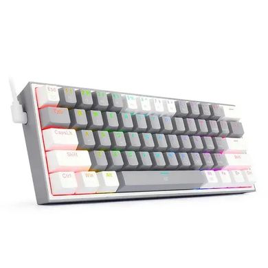 Клавиатура Redragon Fizz K617 Gray/White ENG (K617RGB-GW), Серый-Белый, серый-белый