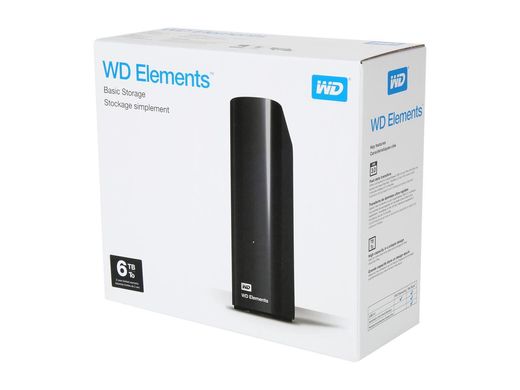 Жорсткий диск WD Western Digital Elements Desktop 6TB WDBWLG0060HBK-EESN 3.5" USB 3.0 External HDD Black