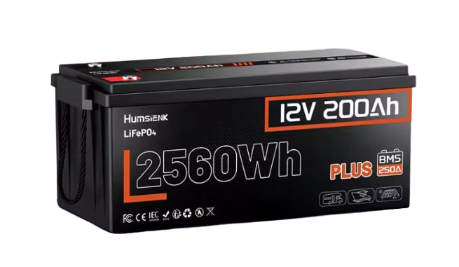 Акумулятор для ДБЖ/інвертора Humsienk Plus LiFePO4 12V 200Ah , BMS 250A, 2560Wh (HS12V200AH250PLUS)