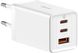 Сетевое зарядное устройство Baseus GaN5 Pro Fast Charger 2C+U 65W White w/Type-C to Type-C (CCGP120202)