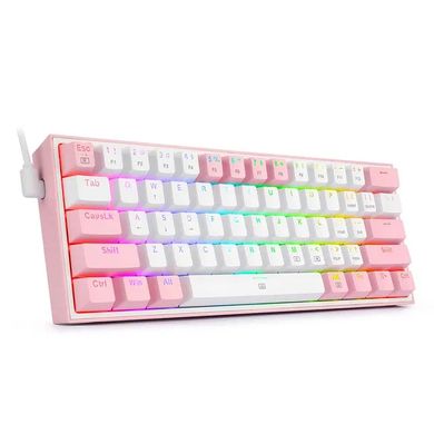 Клавіатура Redragon Fizz K617 White/Pink ENG (K617RGB-WP), Білий-Рожевий, білий-рожевий