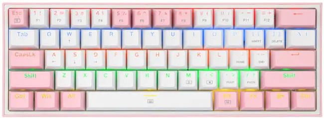 Клавиатура Redragon Fizz K617 White/Pink ENG (K617RGB-WP), Белый-Розовый, белый-розовый