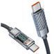 Кабель Toocki 100w Type C - Type C, 1 m, gray, LED дисплей (TQ-X36CC1GREY)