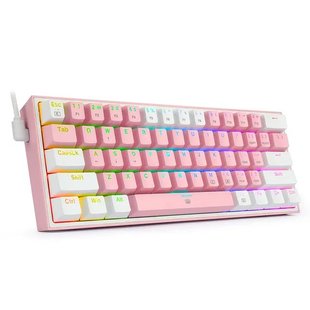 Клавиатура Redragon Fizz K617 Pink/White ENG (K617RGB-PW), Розовый-Белый, розовый-белый