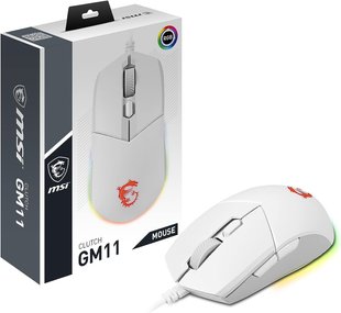 Мышь MSI Clutch GM11 WHITE GAMING Mouse S12-0401950-CLA (CLUTCH_GM11_WHITE), Белый, 5000 dpi