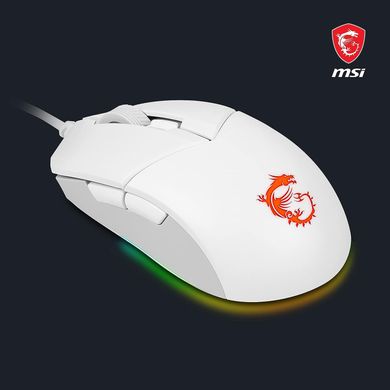 Миша MSI Clutch GM11 WHITE GAMING Mouse S12-0401950-CLA (CLUTCH_GM11_WHITE), Білий, 5000 dpi