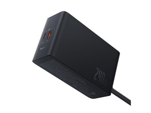 Мережевий зарядний пристрій Baseus Digital GaN Intelligent Desktop Fast Charger 240W Black (P10163901113-00)
