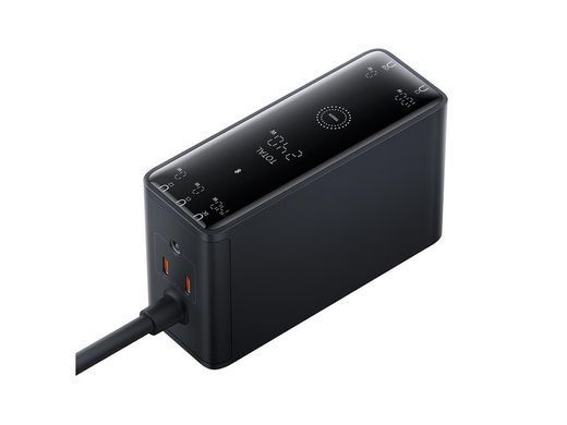 Мережевий зарядний пристрій Baseus Digital GaN Intelligent Desktop Fast Charger 240W Black (P10163901113-00)