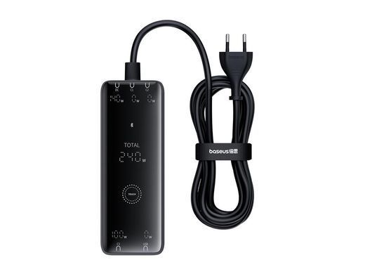 Мережевий зарядний пристрій Baseus Digital GaN Intelligent Desktop Fast Charger 240W Black (P10163901113-00)